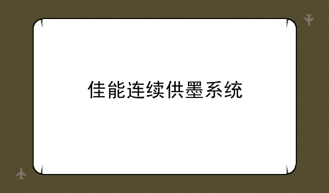 佳能连续供墨系统