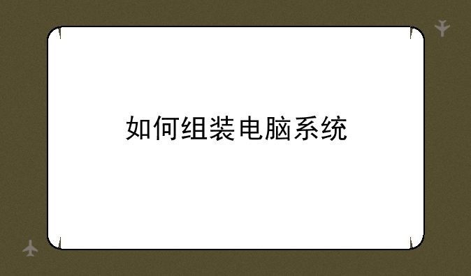 如何组装电脑系统