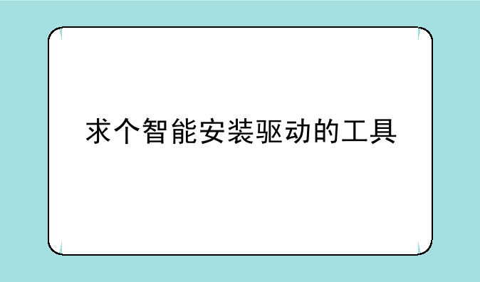 求个智能安装驱动的工具