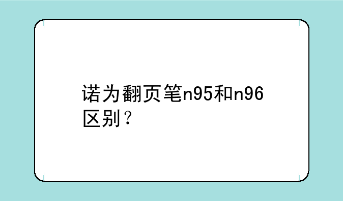 诺为翻页笔n95和n96区别？