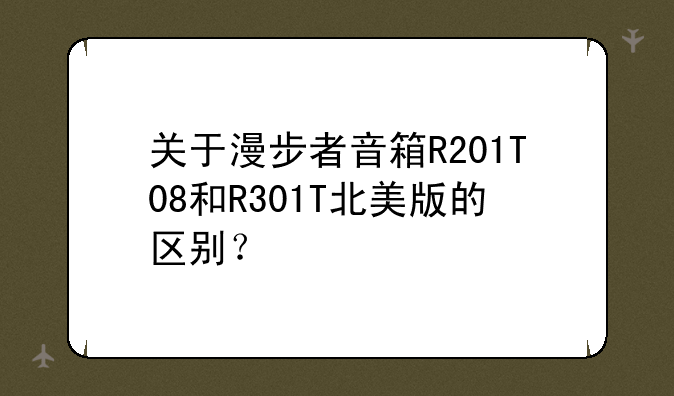 关于漫步者音箱R201T08和R301T北美版的区别？