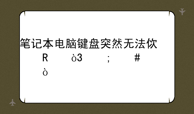 笔记本电脑键盘突然无法使用，怎么解决？
