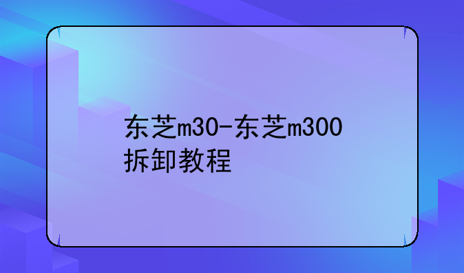 东芝m30-东芝m300拆卸教程
