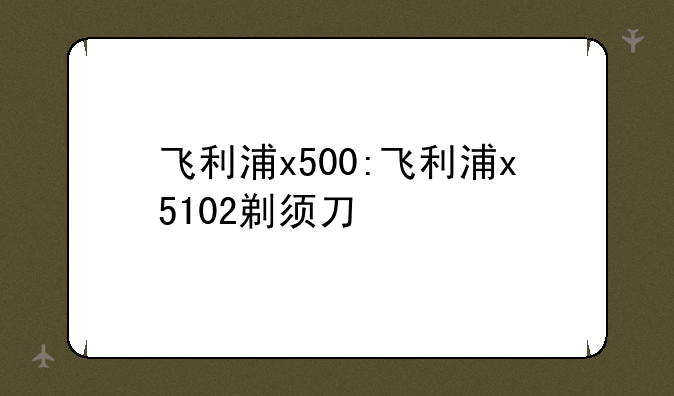 飞利浦x500:飞利浦x5102剃须刀