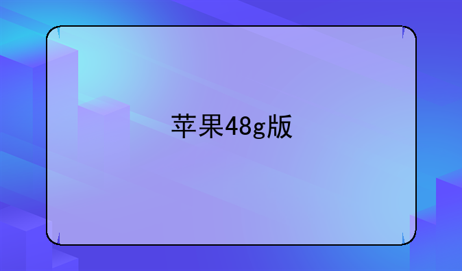 苹果48g版