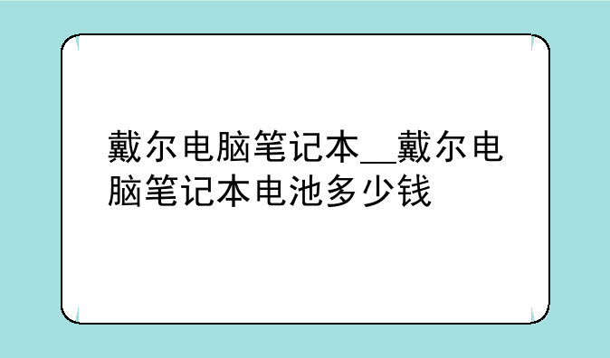 戴尔电脑笔记本__戴尔电脑笔记本电池多少钱