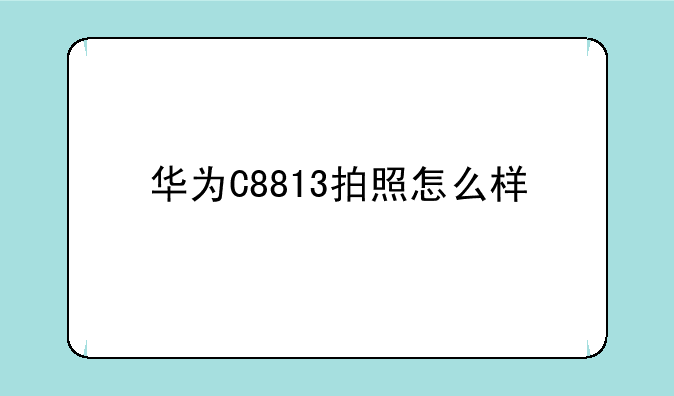 华为C8813拍照怎么样